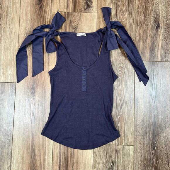 Ulla Johnson Bailey Tank Bow Shoulders Tank Top - Picture 2 of 6